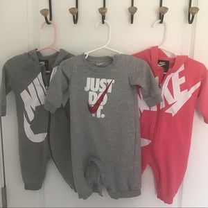 Three Nike Baby Jumpsuits - 6 months